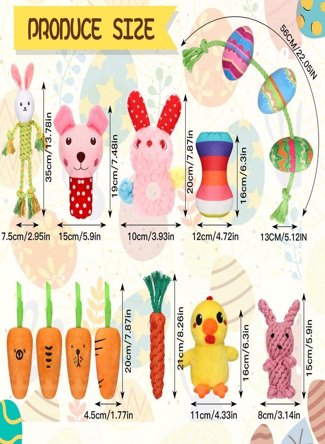 مجموعة ألعاب SilTriangle المكونة من 12 قطعة لعيد الفصح للكلاب، تتضمن بيض عيد الفصح القطيفة على شكل أرنب، وألعاب محشوة للجراء، وألعاب مضغ تفاعلية متينة للجراء لتدريب الكلاب وتنظيف أسنانها. - Image 2